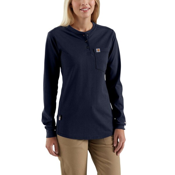Women's Carhartt Force FR Henley in Navy